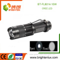 Factory Supply Super Bright Pocket Dimming Focus Tactical 5 mode light 10W CREE LED Small Rechargeable Flashlight with Strobe